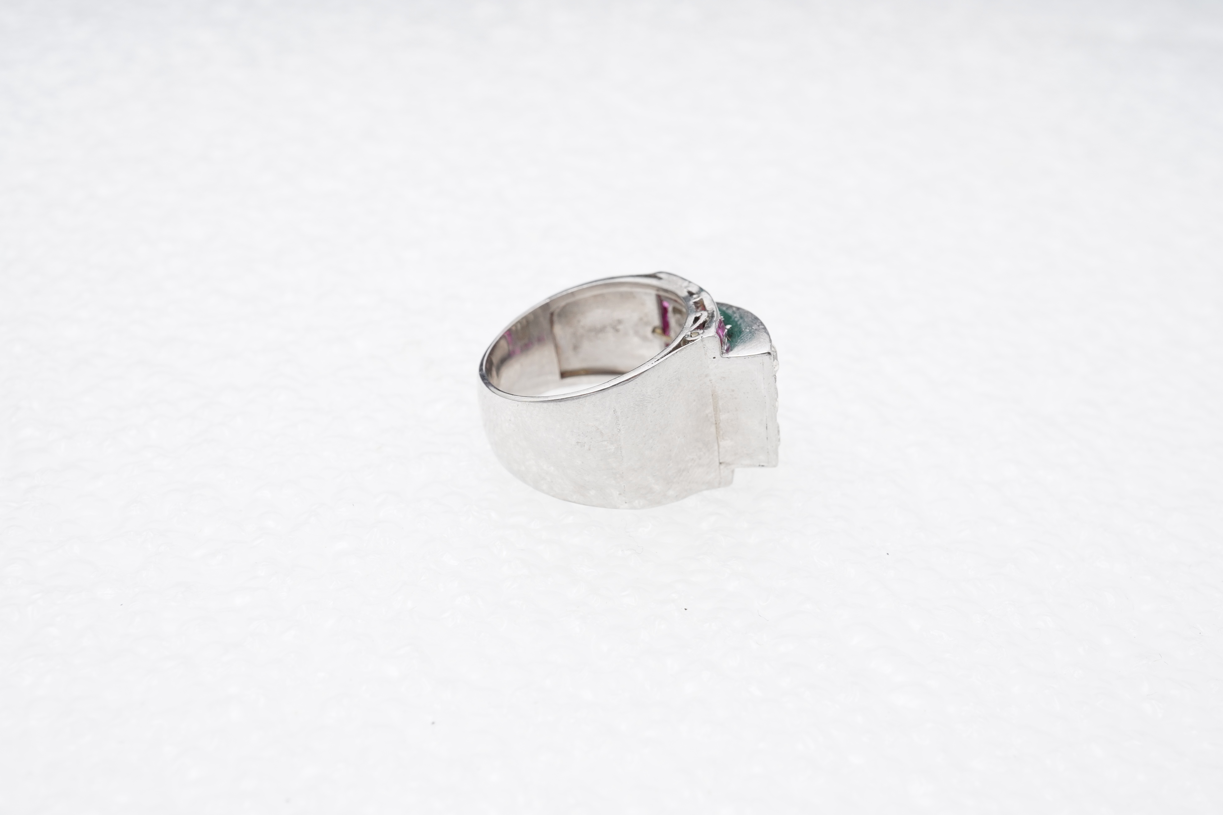 A Retro ruby and diamond ring, circa 1940